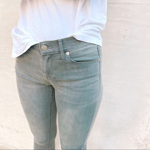 MADEWELL/Preowned Women’s Zip Ankle Mid Rise Skinny Stretch Jeans Grey Size 26 - Picture 4 of 11